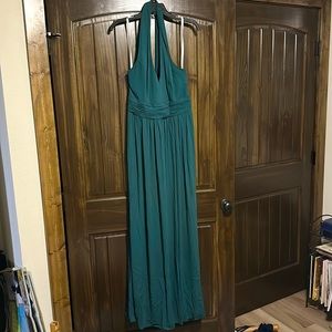 David’s Bridal Georgette Ruched Halter Bridesmaid Dress